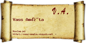Vass Amáta névjegykártya