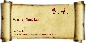 Vass Amáta névjegykártya